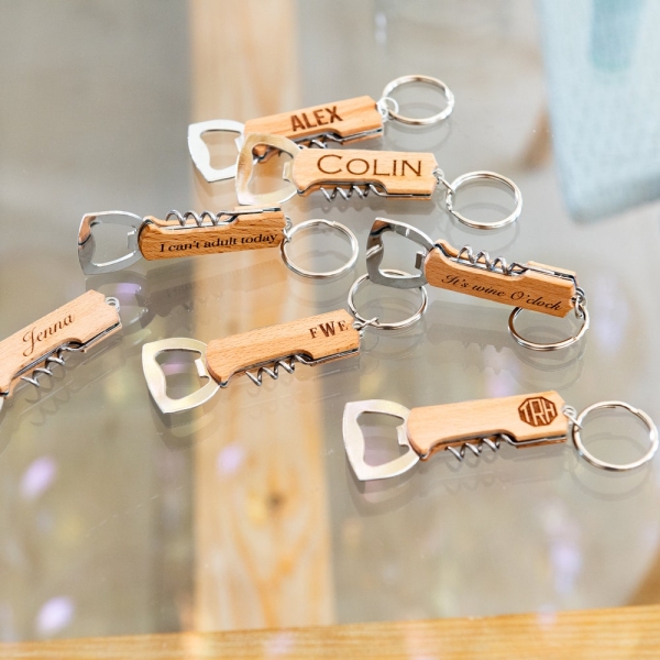 Personalized Keychain Bottle and Wine Opener