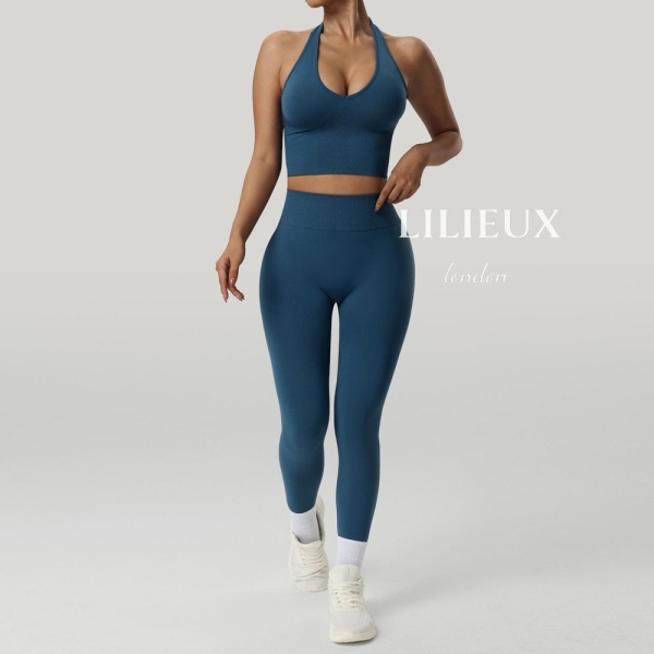 LILIEUX -Seamless Sports Bra and Leggings Set-High Waisted, Workout yoga Outfit Activewear Sportswear for Women Gift for her