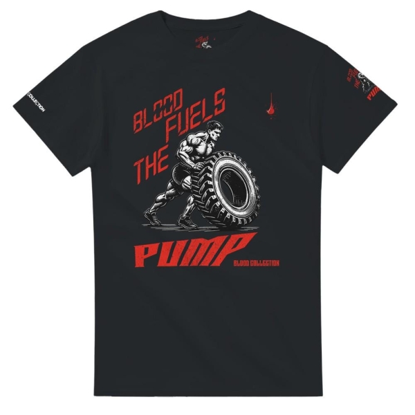 Heavyweight Unisex T-Shirt with Round Neck | Gildan® 5000 Blood Fuels the Pump – Hardcore Gymwear for real fighters!