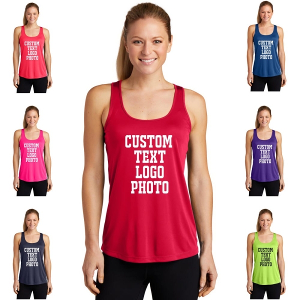 Personalized Workout Racerback Tank - Custom Gym Shirt, Moisture-Wicking Quick-Dry Athletic Tank, Activewear for Women