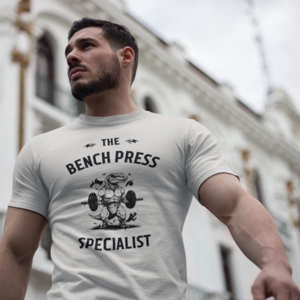 Funny Gym T-Shirt for Fitness Lovers, The Bench Press Specialist Tee, Unisex Workout Shirt, Gift for Weightlifters, Funny Gym Top, Fitness