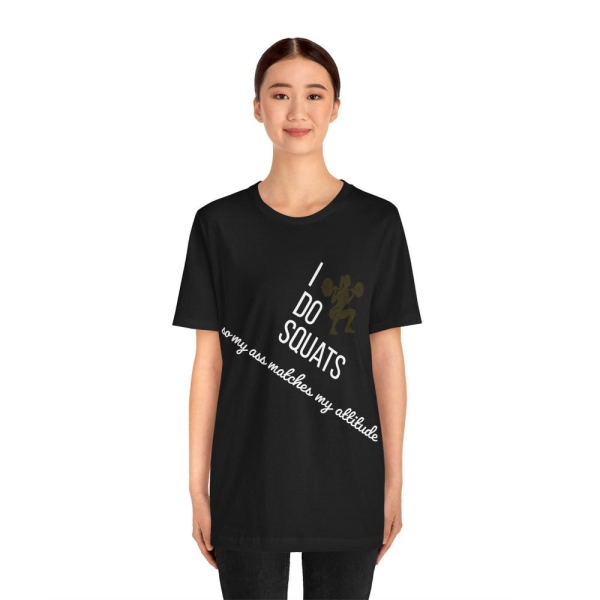 Strong Woman Squats Quote Shirt Fitness Gym Workout Motivational Tee