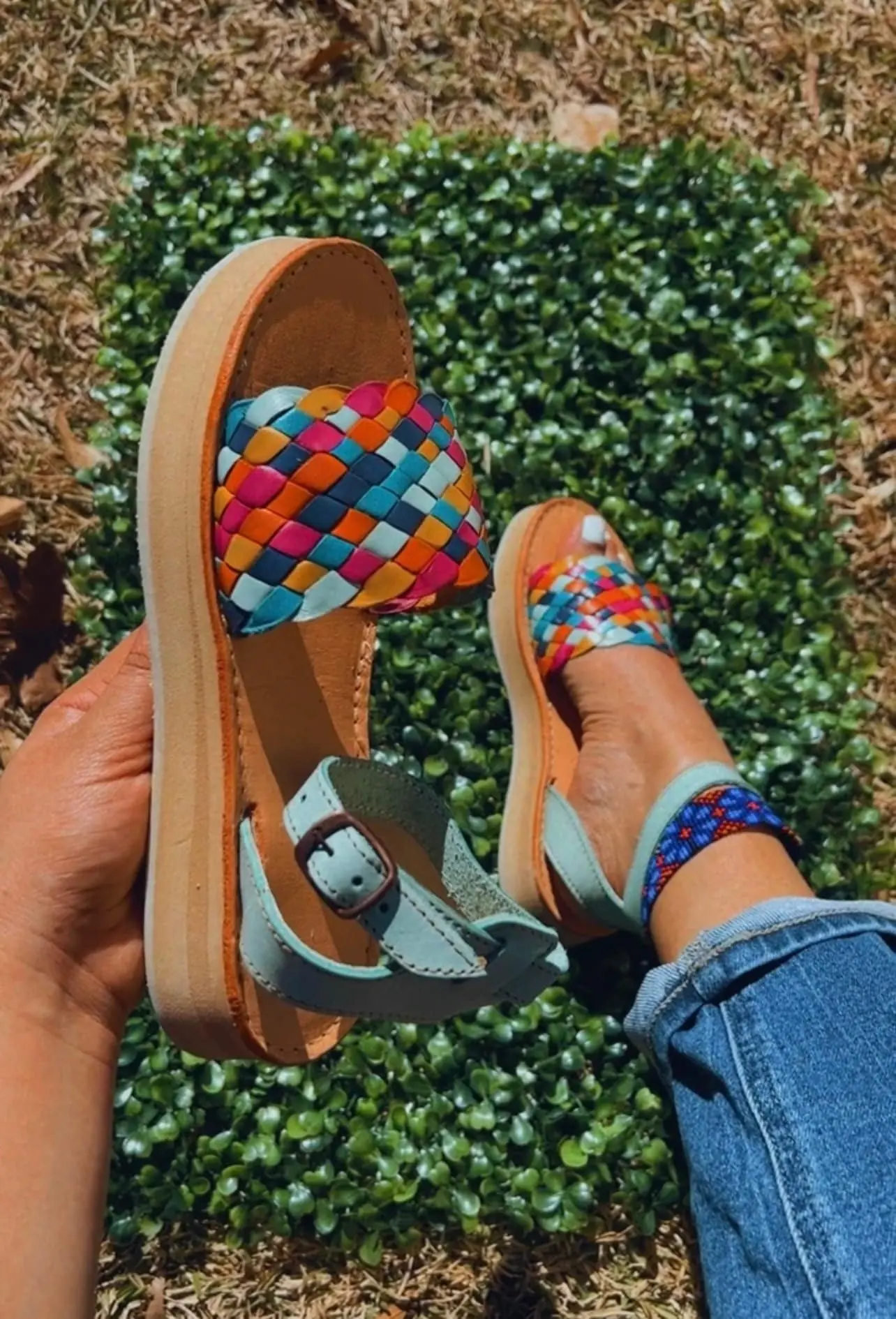 Handwoven Leather Open Toe Huarache Sandal All Sizes